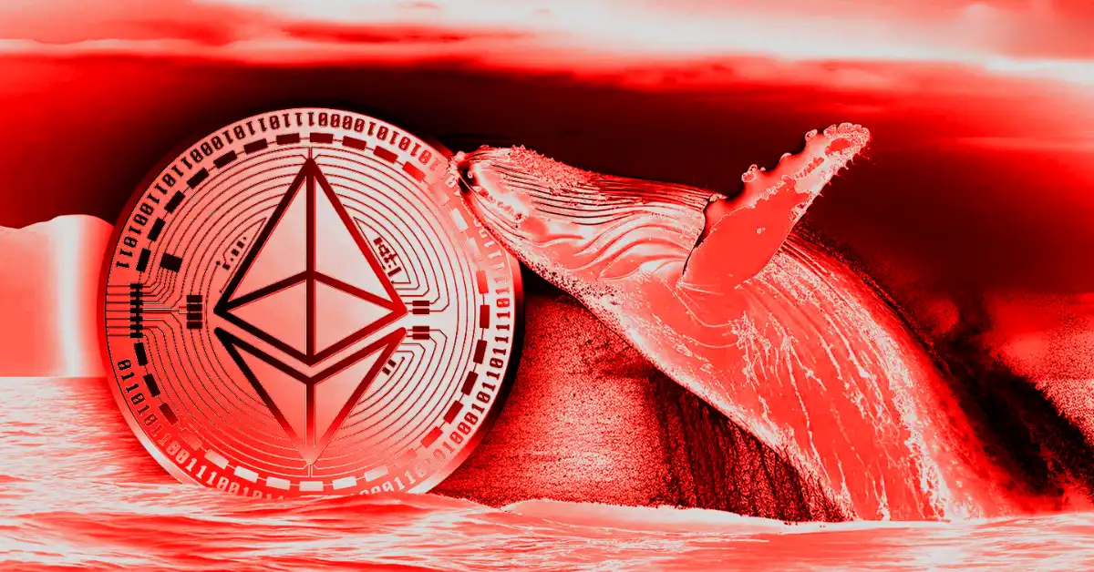 Ethereum Whale, işlem hacmi% 14 düşüş olarak 40.000 ETH satıyor