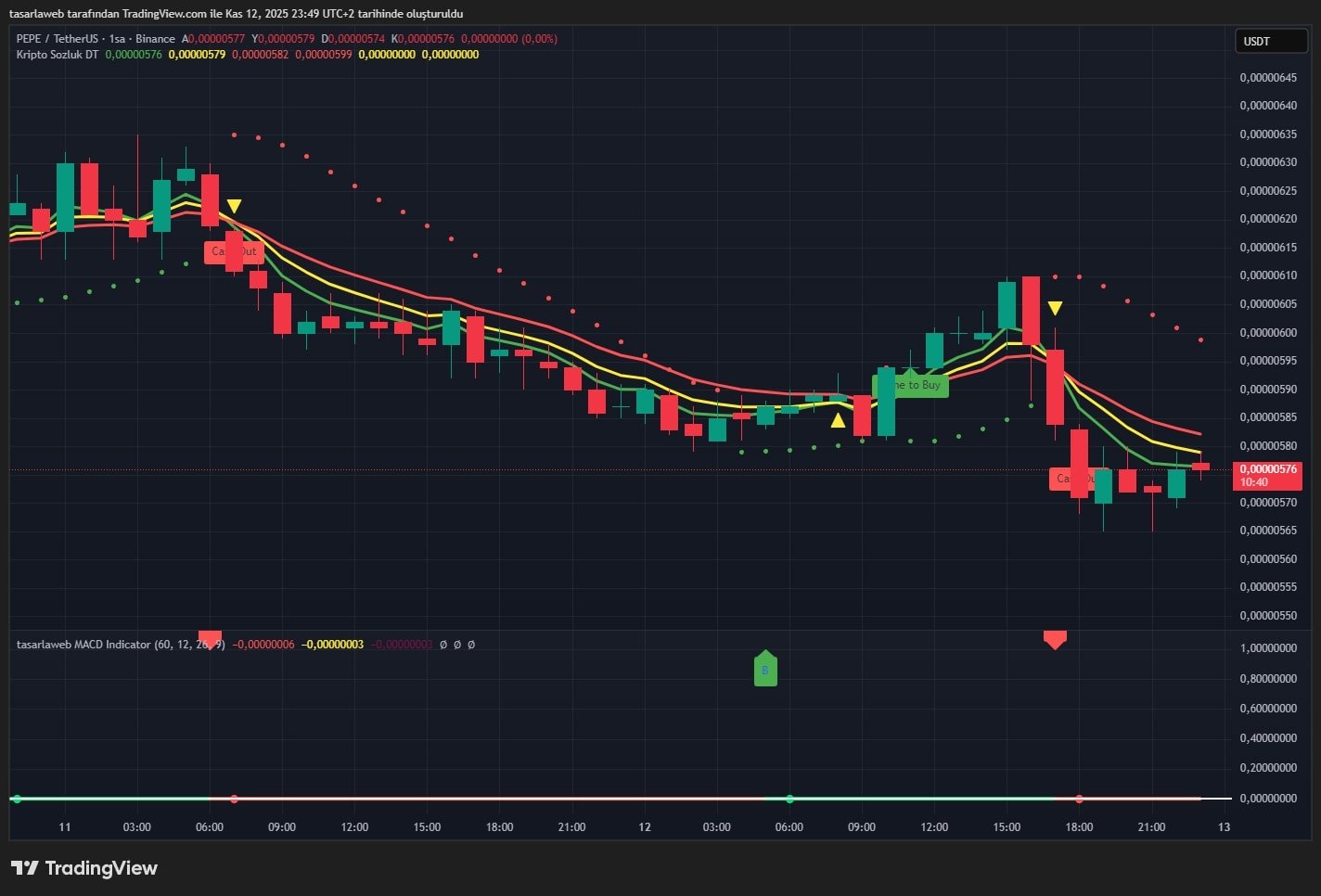 PEPE Fiyat Analizi (Döviz34 Göstergesi – 13 Kasım 2025)